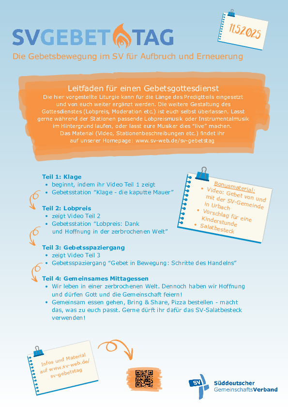 Ein Leitfaden zum SV Gebetstag